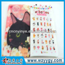 New design delicate printing plastic sticker with cover, fashion present stickers for kids